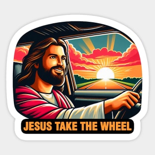 Jesus Take The Wheel Sticker